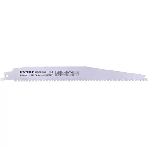 szablyafűrészlap 1db, Bosch befogás, HM/TCT fogak, 228 mm, 6TPI, gázbetonhoz, tiszta, íves vágás