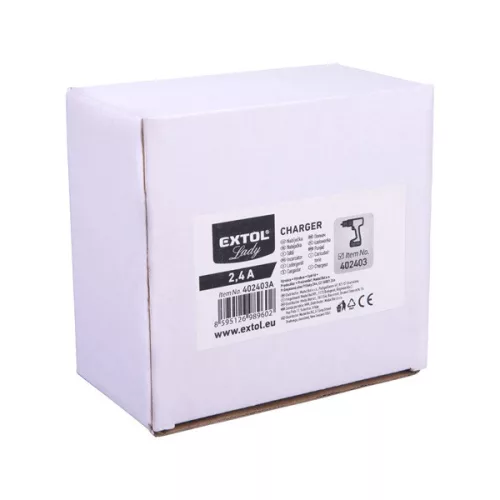 tartalék akkutöltő 12V a 402403 géphez; 2,5 A, Extol Lady
