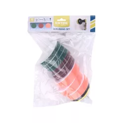   dörzsölő/csiszoló/polírozó klt. 10 db; 1/4"×25 mm csap, fúrógépbe fogható, tépőzáras