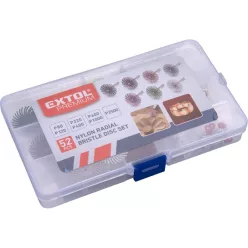   mini csiszoló klt. radiális sörték, 3,0 mm befogás, 52 db, nylon