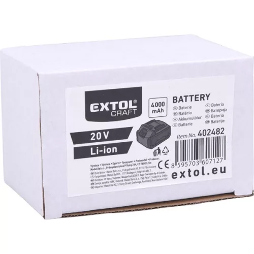 tartalék akku Extol Craft Li-ion 20 V, 4000 mA