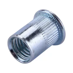   szegecsanya klt. 15 db, M12, POP-NUT, horganyzott acél, kerek, nyitott, lapos peremű, rovátkolt FORTUM