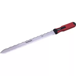   szigetelőanyag (kőzetgyapot) vágókés, kétélű, teljes/penge hossz.:470/280mm, rozsdamentes acél penge, vastagsága: 1,5mm