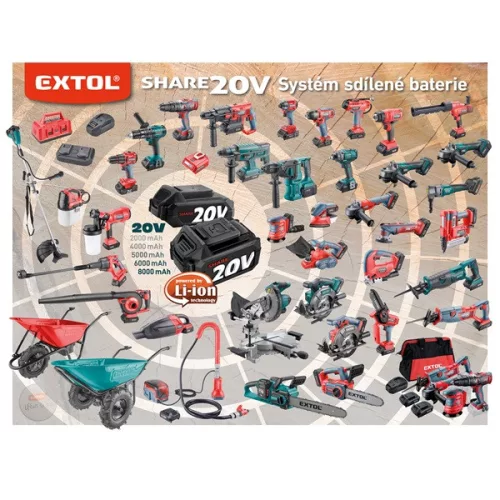 akkus sarokcsiszológép, Share20V, 20V, Li-ion, szénkefe nélküli, 125mm, AKKU és TÖLTŐ NÉLKÜL!