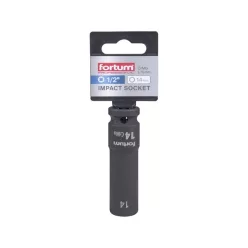   gépi (impakt) dugófej 1/2", 14 mm, L 78 mm, feketített, FORTUM