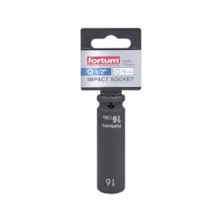   gépi (impakt) dugófej 1/2", 16 mm, L 78 mm, feketített, FORTUM