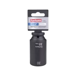   gépi (impakt) dugófej 1/2", 30 mm, L 78 mm, feketített, FORTUM