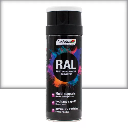RICHARD Oldószeres AKRIL FESTÉK SPRAY RAL9010 Fényes Tiszta Fehér