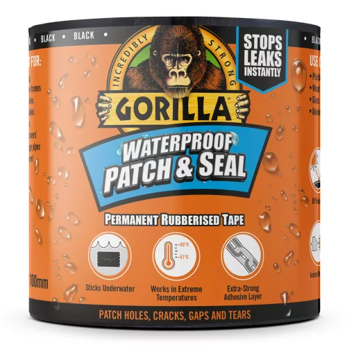 Gorilla WATERPROOF PATCH & SEAL TAPE Fekete 3m x 100mm Vízálló Foltozó és Tömítő Ragasztószalag