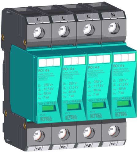 KIWA túlfeszültség levezető PO I eco 4 280V túlfeszültség levezető 7kA T1+T2 (B+C) cikkszám:  81.210