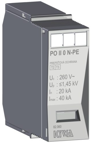 KIWA túlfeszültség levezető PO II 0 N-PE túlfeszültség levezető betét 20kA T2 (C) cikkszám:  82.060