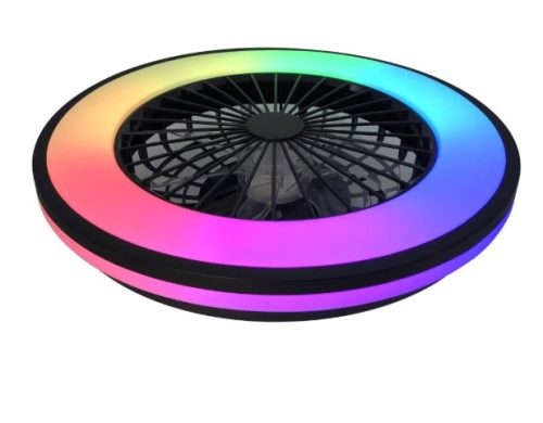 LED Mennyezeti lámpa + ventilátor távirányítóval RGB 48W 