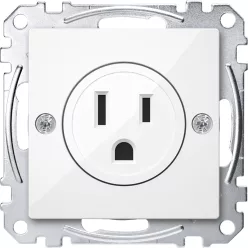   MERTEN Amerikai 2P+F csatlakozóaljzat, 15A, 125 V, System-M, polárfehér