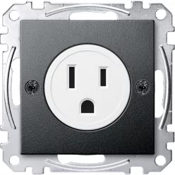   MERTEN Amerikai 2P+F csatlakozóaljzat, 15A, 125 V, System-M, antracit