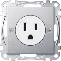   MERTEN Amerikai 2P+F csatlakozóaljzat, 15A, 125 V, System-M, alumínium
