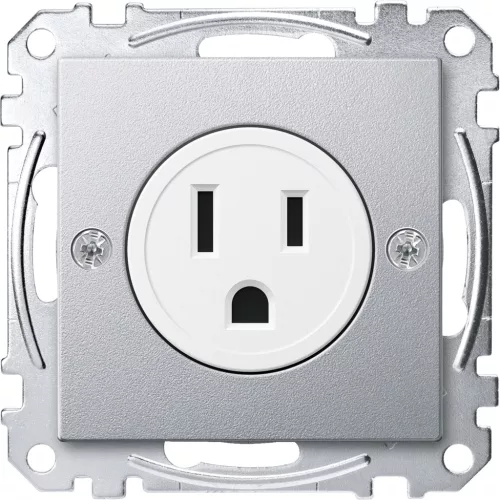 MERTEN Amerikai 2P+F csatlakozóaljzat, 15A, 125 V, System-M, alumínium