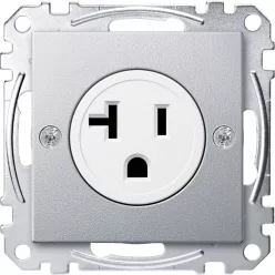   MERTEN Amerikai 2P+F csatlakozóaljzat, 20A, 125 V, System-M, alumínium