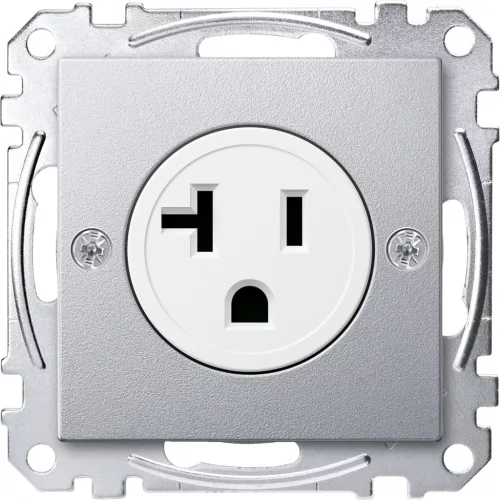 MERTEN Amerikai 2P+F csatlakozóaljzat, 20A, 125 V, System-M, alumínium