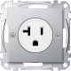 MERTEN Amerikai 2P+F csatlakozóaljzat, 20A, 125 V, System-M, alumínium