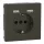 MERTEN 2P+F aljzat, biztonsági zsaluval, A+A USB töltővel, rugós, 16A / 2.4A, System-D, mokka