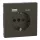 MERTEN 2P+F aljzat, biztonsági zsaluval, A+C USB töltővel, rugós, 16A / 3A, System-D, mokka
