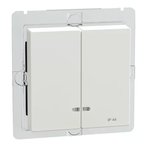 MERTEN Dupla billentyű, fényjelzős funkciókhoz, IP44, System-M, polárfehér