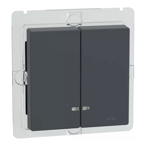 MERTEN Dupla billentyű, fényjelzős funkciókhoz, IP44, System-M, antracit
