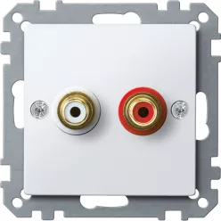 MERTEN Audio csatlakozóaljzat (RCA), System-M, polárfehér