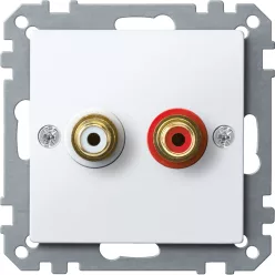 MERTEN Audio csatlakozóaljzat (RCA), System-M, aktívfehér