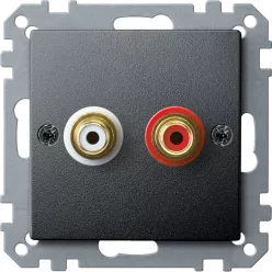 MERTEN Audio csatlakozóaljzat (RCA), System-M, antracit
