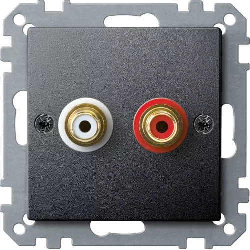 MERTEN Audio csatlakozóaljzat (RCA), System-M, antracit