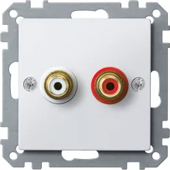 MERTEN Audio csatlakozóaljzat (RCA), System-M, mattfehér