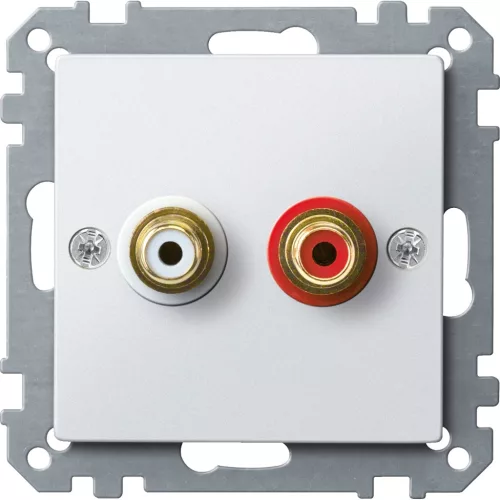 MERTEN Audio csatlakozóaljzat (RCA), System-M, mattfehér