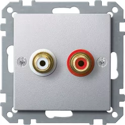 MERTEN Audio csatlakozóaljzat (RCA), System-M, alumínium