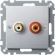 MERTEN Audio csatlakozóaljzat (RCA), System-M, alumínium