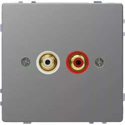 MERTEN Audio csatlakozóaljzat (RCA), System-D, acél