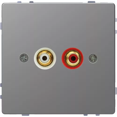 MERTEN Audio csatlakozóaljzat (RCA), System-D, acél