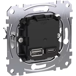 MERTEN Dupla USB gyorstöltő, A+C, 45 W