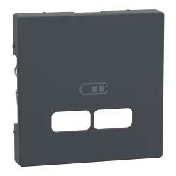 MERTEN Fedlap, USB töltőkhöz, System-M, antracit