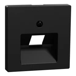 MERTEN Fedlap, 1xRJ45 aljzathoz, döntött, System-M, fekete