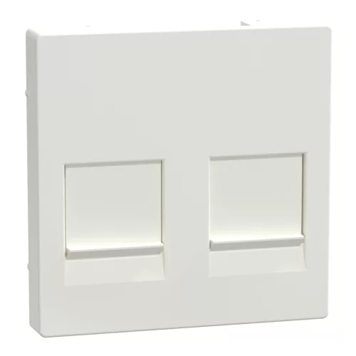 MERTEN Fedlap, 2xRJ45 moduláris betétekhez, System-M, polárfehér