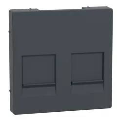   MERTEN Fedlap, 2xRJ45 moduláris betétekhez, System-M, antracit