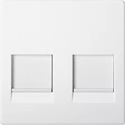   MERTEN Fedlap, 2xRJ45 moduláris betétekhez, System-M, mattfehér