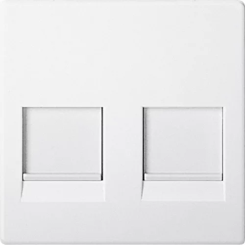 MERTEN Fedlap, 2xRJ45 moduláris betétekhez, System-M, mattfehér