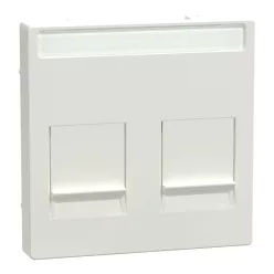   MERTEN Fedlap, 2xRJ45 moduláris betétekhez, feliratozható, System-M, polárfehér
