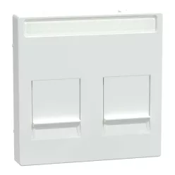   MERTEN Fedlap, 2xRJ45 moduláris betétekhez, feliratozható, System-M, aktívfehér