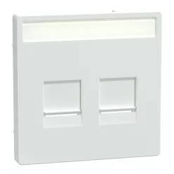   MERTEN Fedlap, 2xRJ45 moduláris betétekhez, feliratozható, System-D, lótuszfehér