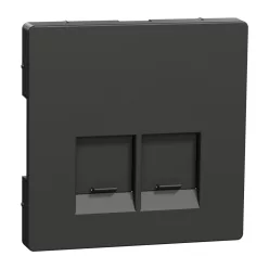 MERTEN Fedlap, 2xRJ45 aljzathoz, System-D, antracit