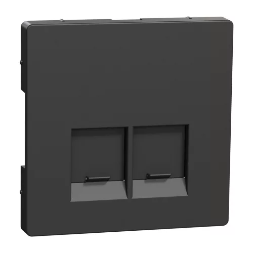 MERTEN Fedlap, 2xRJ45 aljzathoz, System-D, antracit