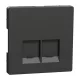 MERTEN Fedlap, 2xRJ45 aljzathoz, System-D, antracit